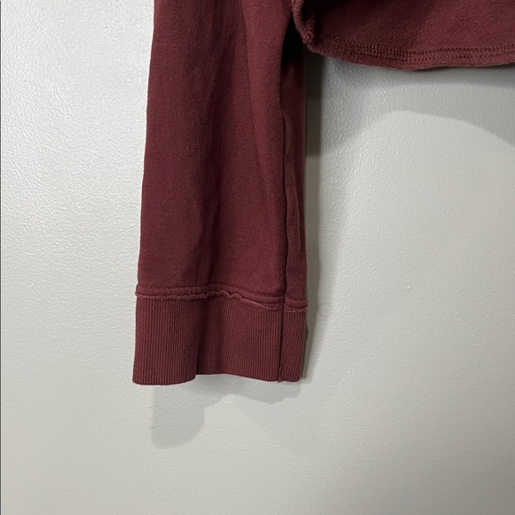 Nike Yoga Women's Burgundy Cropped Hoodie Modal Cotton Blend Medium - Picture 4 of 7